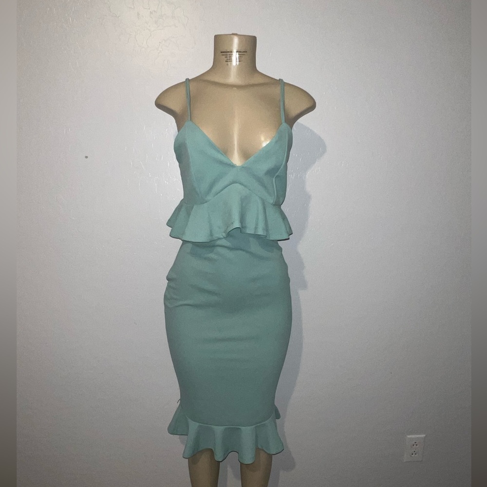 Shein Mint Green Bodycon Kneee Length Dress